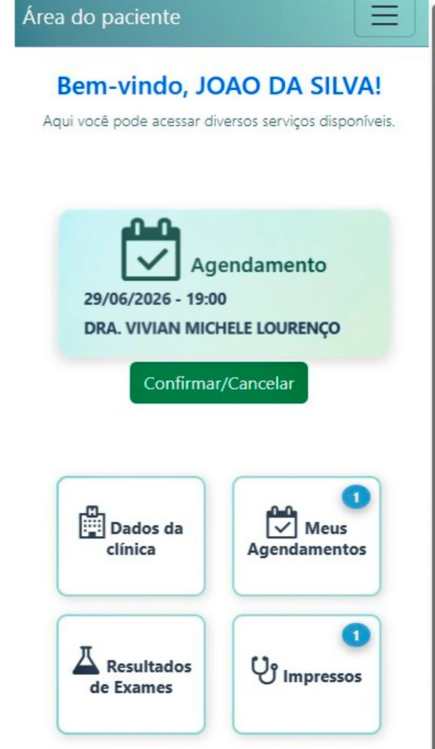 Portal e Área do Paciente Doctor's Office Versão 12