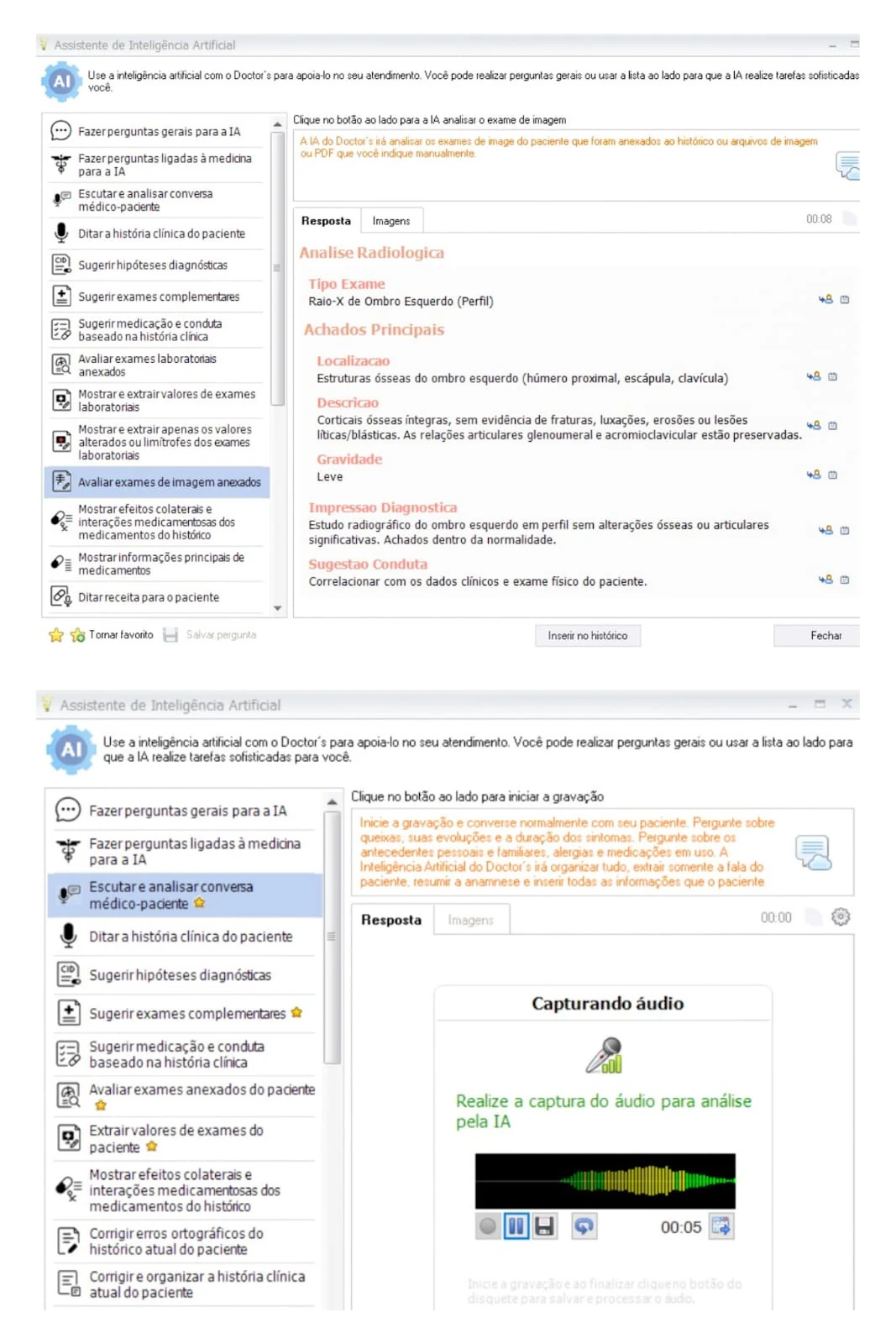 Inteligência Artificial e anamnese no Doctor's Office Versão 12