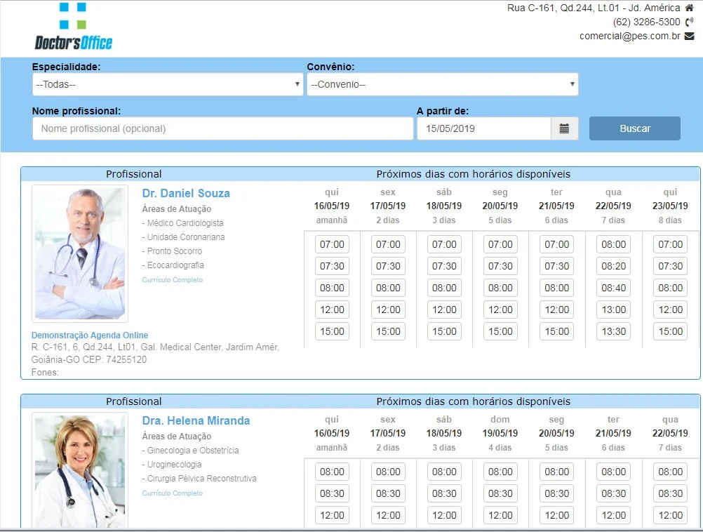 Vídeo demonstrativo: Agendamento Online - Doctor's Office v12