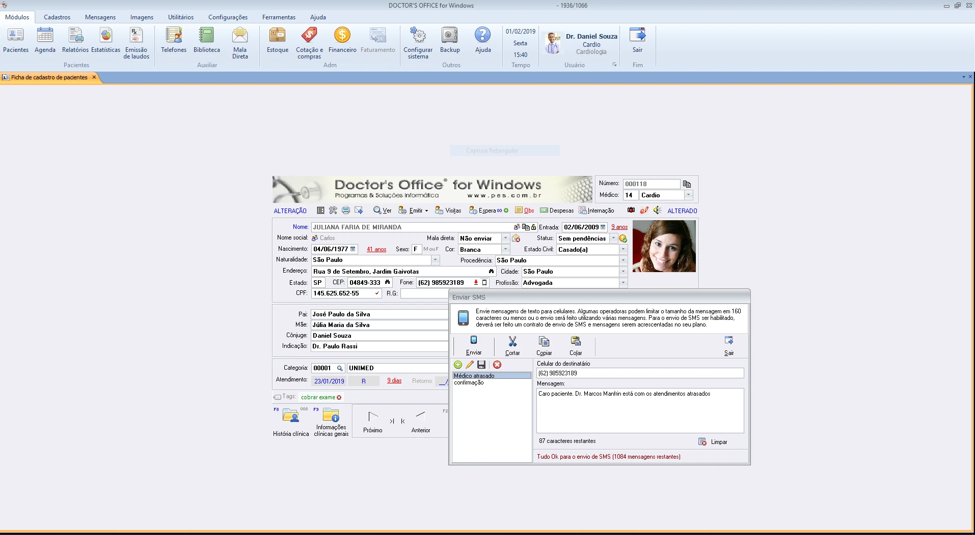 Vídeo demonstrativo: Envio de Confirmações e Avisos - Doctor's Office v12